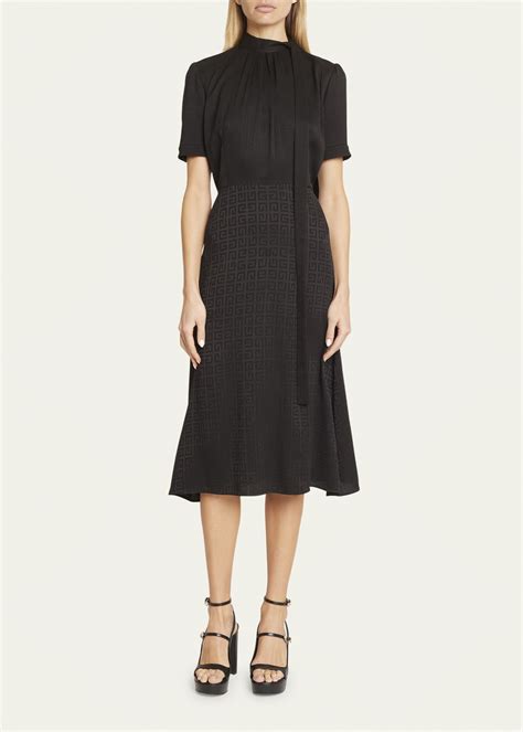 givenchy midi silk dress brown front red back tie belt|Givenchy Midi Dresses for Women .